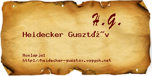 Heidecker Gusztáv névjegykártya