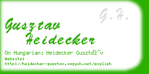 gusztav heidecker business card